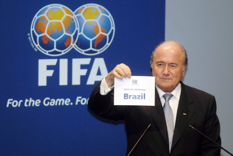Presidente da Fifa, Joseph Blatter, durante a escolha do Brasil como sede da Copa do Mundo
