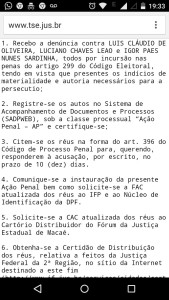 Denuncia TSE MACAE