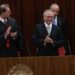 Brasília - Ricardo Lewandowski, Dias Toffoli, presidente interino Michel Temer, e Renan Calheiros participam da posse do presidente do TSE, Gilmar Mendes (Fabio Rodrigues Pozzebom/Agência Brasil)