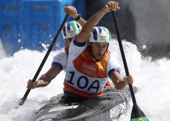 Rio de Janeiro - Dupla brasileira da canoagem slalom Charles Correa e Anderson Oliveira termina na semifinal da categoria C2 nos Jogos Olímpicos Rio 2016 , no X Park em Deodoro.  (Fernando Frazão/Agência Brasil)
