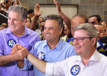 Senador Aécio Neves durante convenção do PSDB em Belo Horizonte para formalizar candidatura de João Leite à Prefeitura. Fotos Renato Alves/ObritoNews