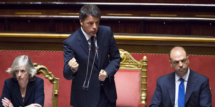 Senato, 27/06/2016 - Il presidente del Consiglio Matteo Renzi durante il suo intervento al Senato per le comunicazioni in vista del Consiglio europeo del 28 e 29 giugno.