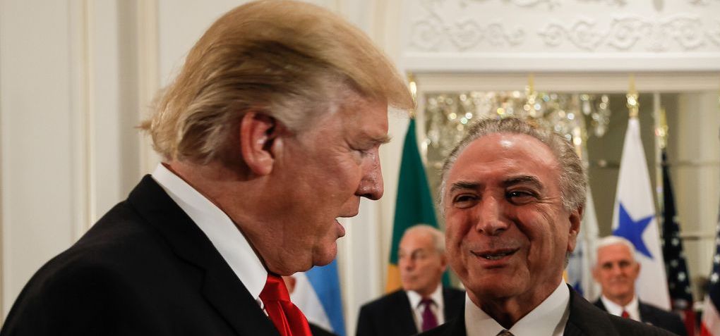 Nova York (EUA) - Os presidentes dos Estados Unidos da América, Donald Trump, e do Brasil, Michel Temer, durante jantar de trabalho oferecido pelo presidente americano (Beto Barata/PR)