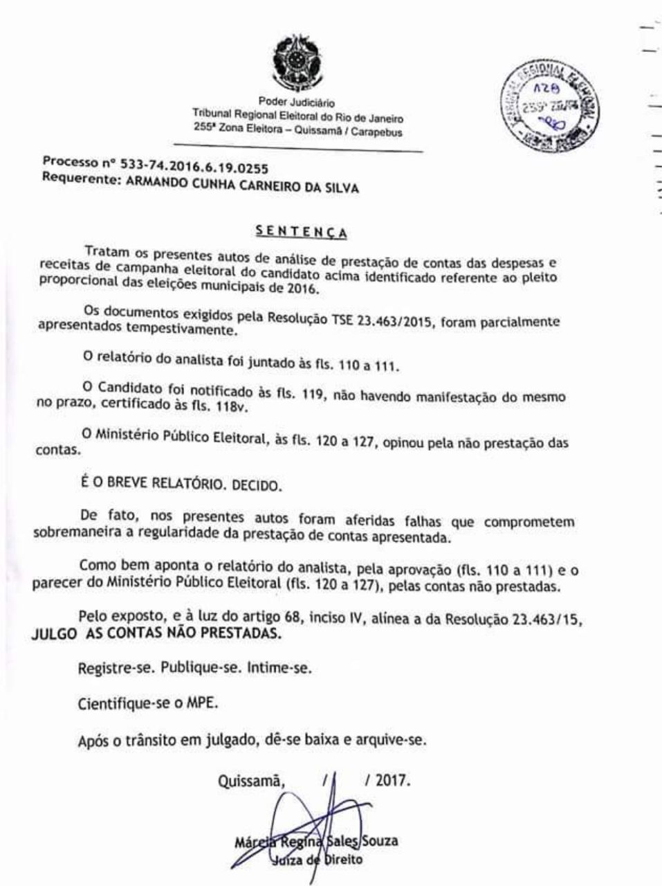 Decisão | Fonte: TRE-RJ