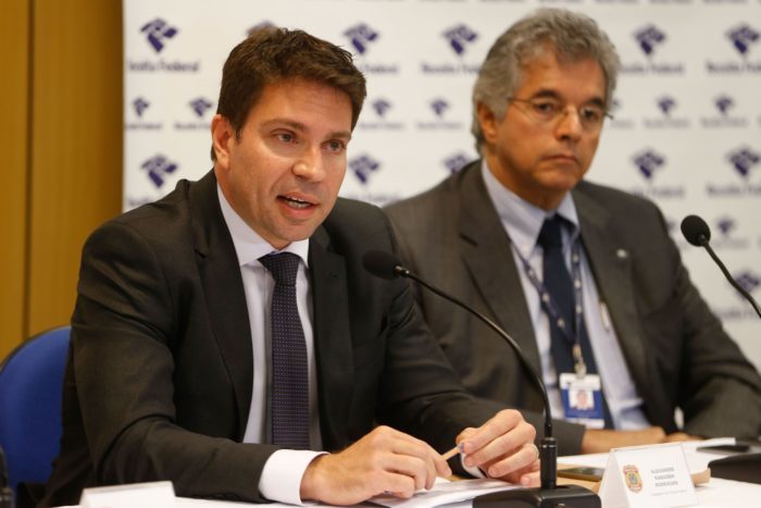 14/11/2017- Rio de Janeiro - O delegado de Polícia Federal (PF), Alexandre Ramagem Rodrigues durante coletiva de imprensa sobre operação Cadeia Velha, na sede da superintendência regional da PF 
Foto: Tomaz Silva/Agência Brasil