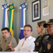 Coletiva no gabinete sobre seguranção pública com o prefeito Aluízio Santos Júnior e representantes das forças de segurança. Macaé/RJ. Data: 10/01/2018. Foto: Rui Porto Filho