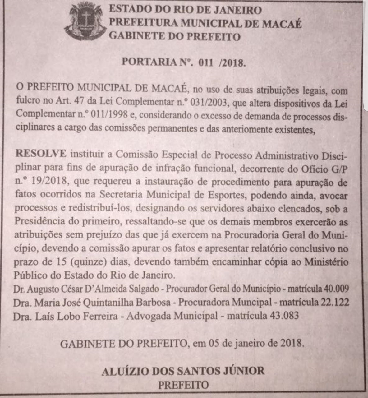 Fonte: Diário da Costa do Sol