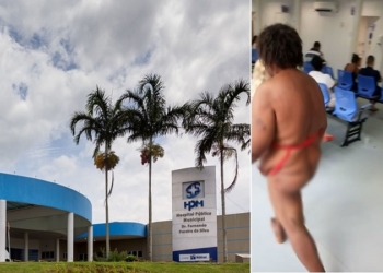 Mulher nua invade Hospital Público Municipal em Macaé-RJ | Foto: Whatsapp
