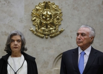 Brasília - O presidente Michel Temere a presidente do Supremo Tribunal Federal, Cármem Lúcia participam da sessão especial de abertura do Ano Judiciário 2018 (Marcos Correa/PR)