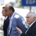 Rio de Janeiro - O presidente Michel Temer chega acompanhado do Governador Luiz Fernando pezão e o prefeito Marcelo Crivella junto e comitiva com ministros ao Palácio Guanabara para tratar da intervenção federal no Estado ( Tomaz Silva/Agência Brasil)