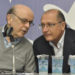 SP - PSDB/NÚCLEO SINDICAL/SP - POLÍTICA - O governador de São Paulo, Geraldo Alckmin, e o ex-governador José Serra participam da cerimônia de posse da nova diretoria do Núcleo Sindical do PSDB, no diretório do partido no bairro de Moema, zona sul da capital paulista, neste sábado. 19/11/2011 - Foto: LEVI BIANCO/NEWS FREE/AE