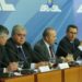 Os ministros dos Transportes, Valter Casimiro Silveira, da Secretaria de Governo, Carlos Marun, da Casa Civil, Eliseu Padilha e da Fazenda, Eduardo Guardia, falam sobre acordo celebrado com representantes do movimento dos caminhoneiros.