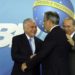 O presidente Michel Temer e os ministros da Segurança Pública, Raul Jungmann, e da Casa Civil, Eliseu Padilha, durante cerimônia de sanção da lei que cria o Sistema Único de Segurança (SUSP), no Palácio do Planalto.