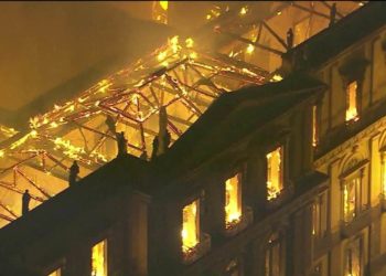 Foto: Museu Nacional após o incêndio