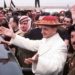 Crowds surround Pope Paul VI during his visit to Jordan. | Location: Jordan. (Photo by Vittoriano Rastelli/CORBIS/Corbis via Getty Images)