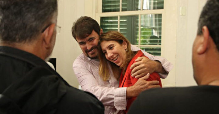 Foto: Prefeita Fátima Pacheco e o vice Marcelo Batista durante cerimônia de transmissão de cargo | Foto: Divulgação