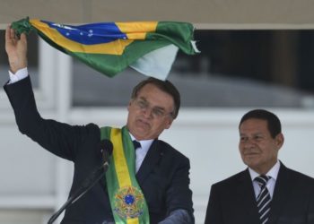 Presidente Jair Bolsonaro e o vice Hamilton Mourão