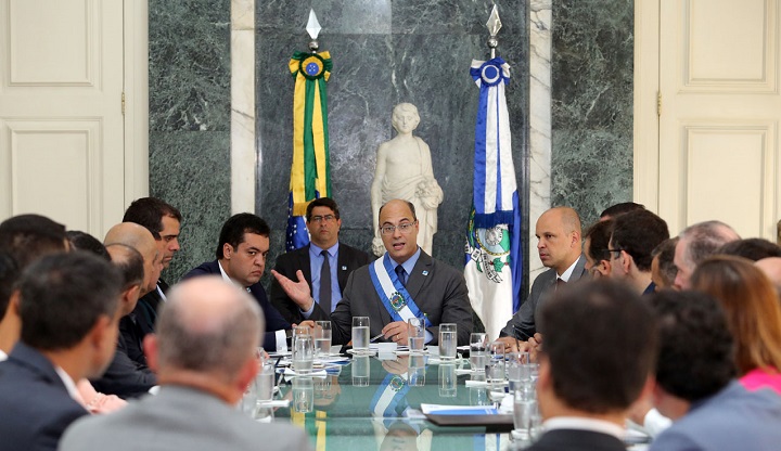 Rio de Janeiro - RJ - 02.01.2018 - Governador Wilson Witzel durante reunião no Salão Verde do Palácio Guanabara, zona sul da cidade. Foto: Carlos Magno.
