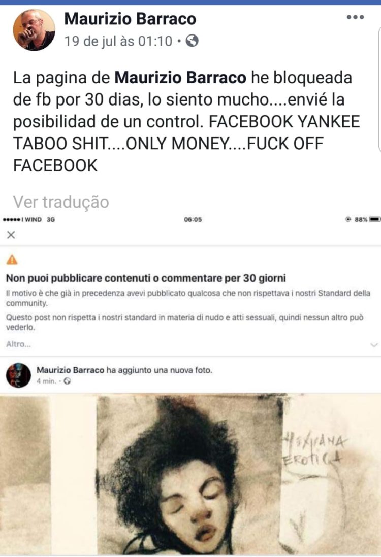 Artista censurado no Facebook