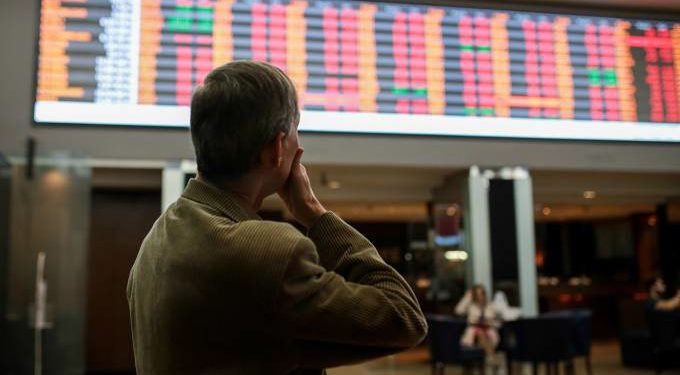 Bolsa de valores em queda