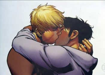 Imagem do beijo gay censurado na Bienal do Livro
