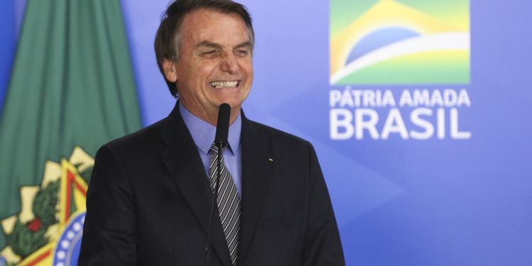 Jair Bolsonaro durante cerimônia de sanção da Lei de Liberdade Econômica