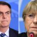 Bolsonaro e a ex-presidente do Chile Michelle Bachelet