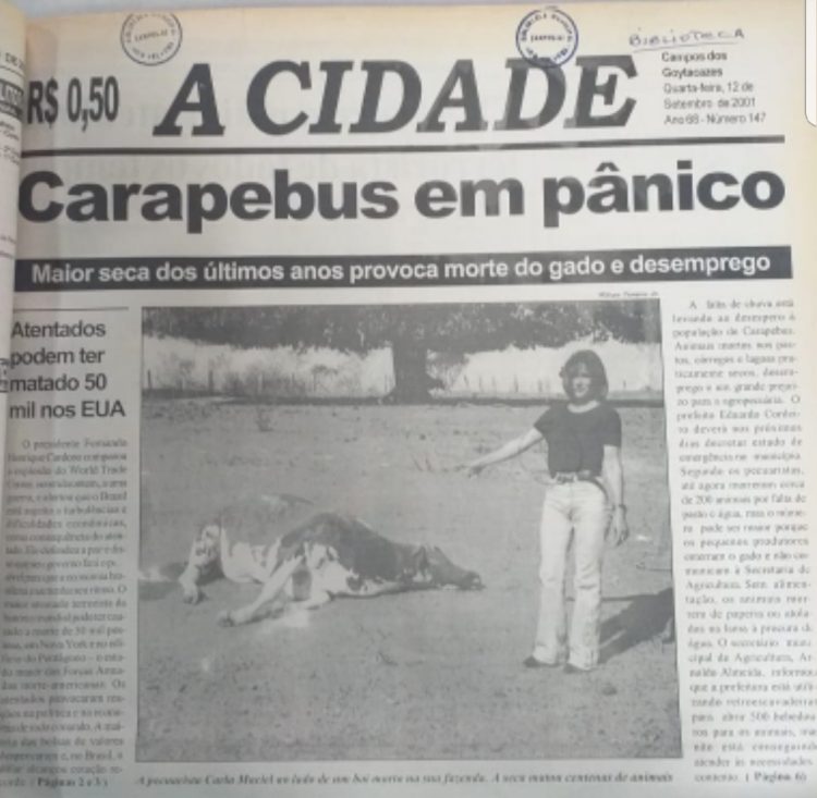 Reportagem sobre seca em Carapebus