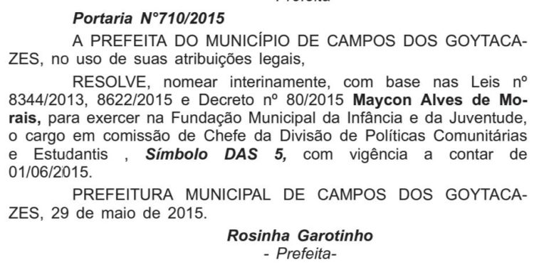Autor da informação falsa sobre Caio e Rafael Diniz era DAS no governo Rosinha