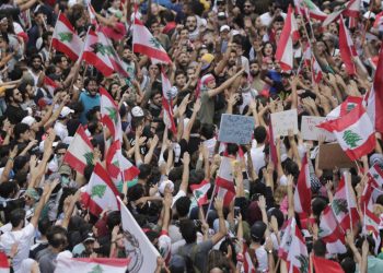 Protesto nas ruas de Beirute