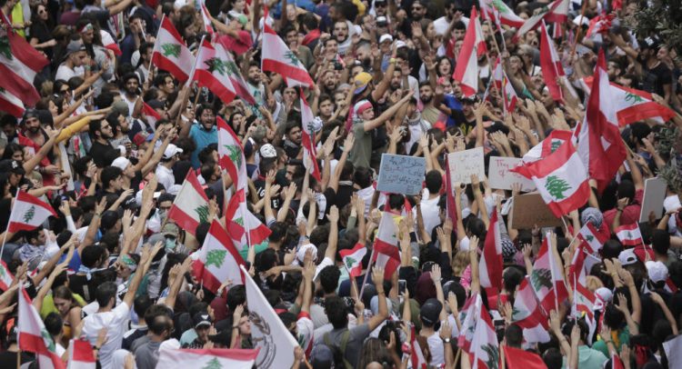 Protesto nas ruas de Beirute