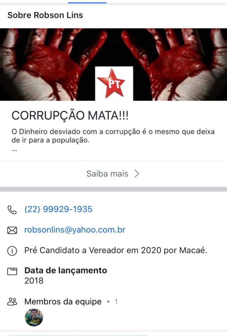 Militante de extrema direita em Macaé