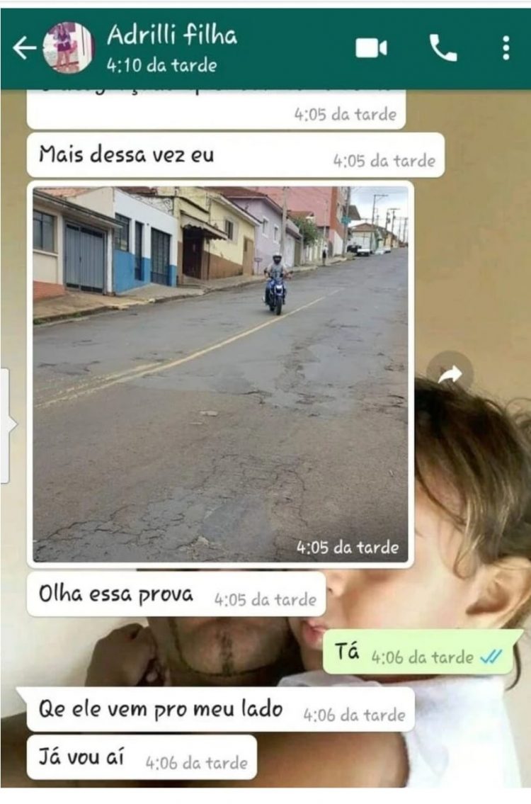 Mensagem de Adrielli Rodrigues, vítima de feminicídio