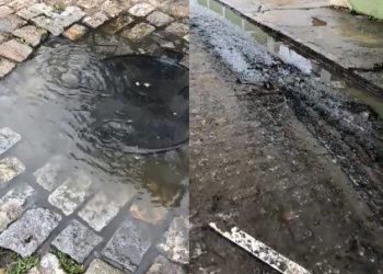Esgoto nas ruas de Campos-RJ