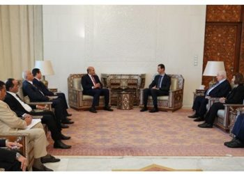 Bashar al-Assad e comitiva da Líbia