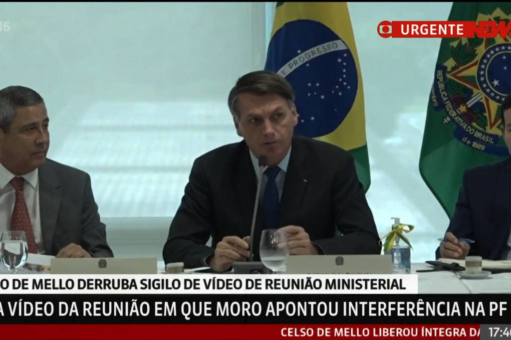 Jair Bolsonaro em reunião ministerial