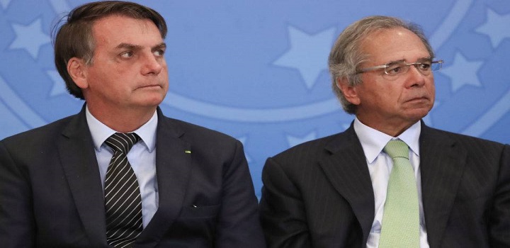 Bolsonaro e Guedes: rombo nas contas do governo ultrapassa 500 bi