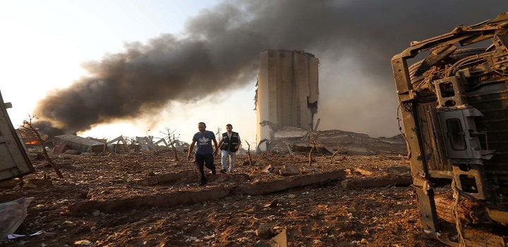 explosões na região portuária de Beirute