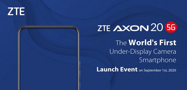 ZTE Axon 20 5G será apresentado em 1º de setembro