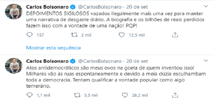 “Atos antidemocráticos são meus ovos”,diz Carlos Bolsonaro sobre depoimento à PF
