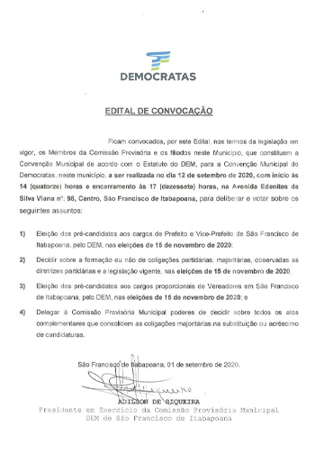 Editais - Convenções partidos