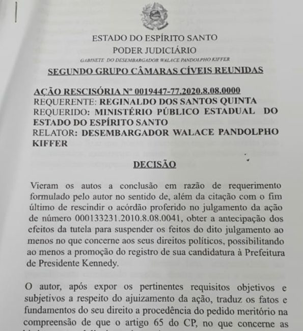 Presidente Kennedy - TJ-ES - Reginaldo Quinta
