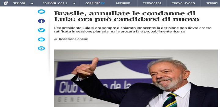 Repercussao da anulação das condenações de Lula no exterior