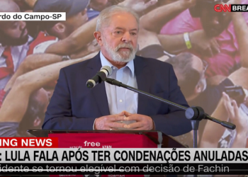 Ex-presidente Lula fala após ter condenações anuladas; o petista se tornou elegível com decisão do ministro do STF, Edson Fachin