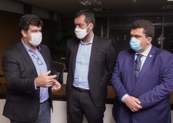 Prefeito de Macaé, Welberth Rezende com Claudio Castro e Chico Machado