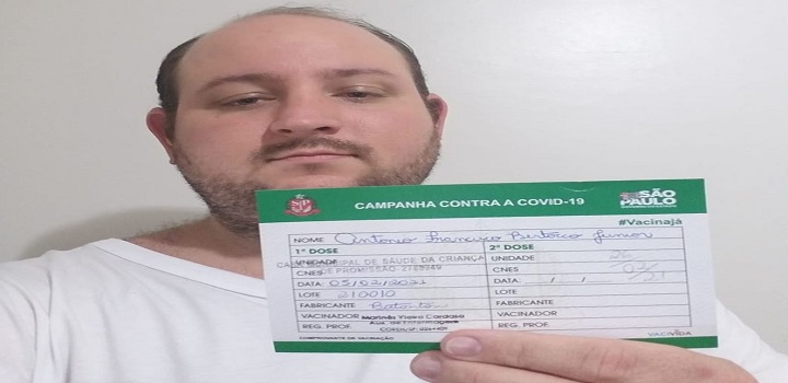 Antonio Francisco Bertocco Júnior já havia tomado a primeira dose da vacina, mas faleceu antes de realizar a imunização completa - Foto: Acervo Pessoal/Divulgação