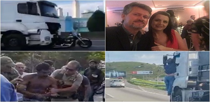 Caminhoneiro atropela, arrasta e mata casal