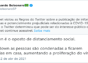 Twitter publicação enganosa de Eduardo Bolsonaro