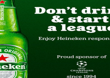 a Heineken brincou com o assunto no Twitter, com uma foto da cerveja e a frase "não beba e crie uma liga".