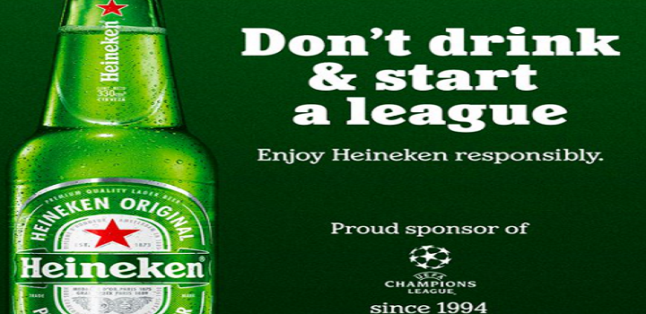 a Heineken brincou com o assunto no Twitter, com uma foto da cerveja e a frase "não beba e crie uma liga".